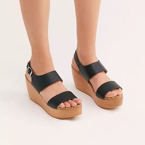 Free People Sydney Brown Vegan Flatform Sandals